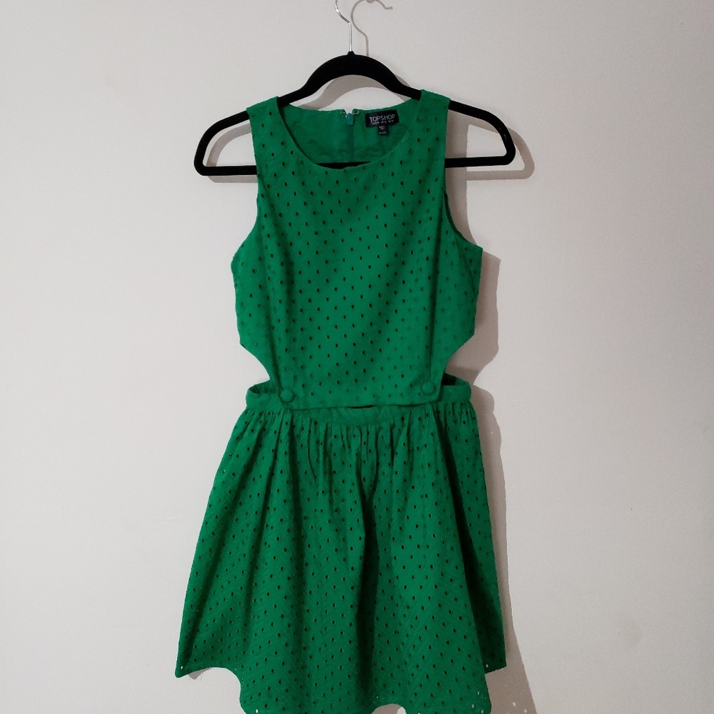 TopShop Green Eyelet Dress